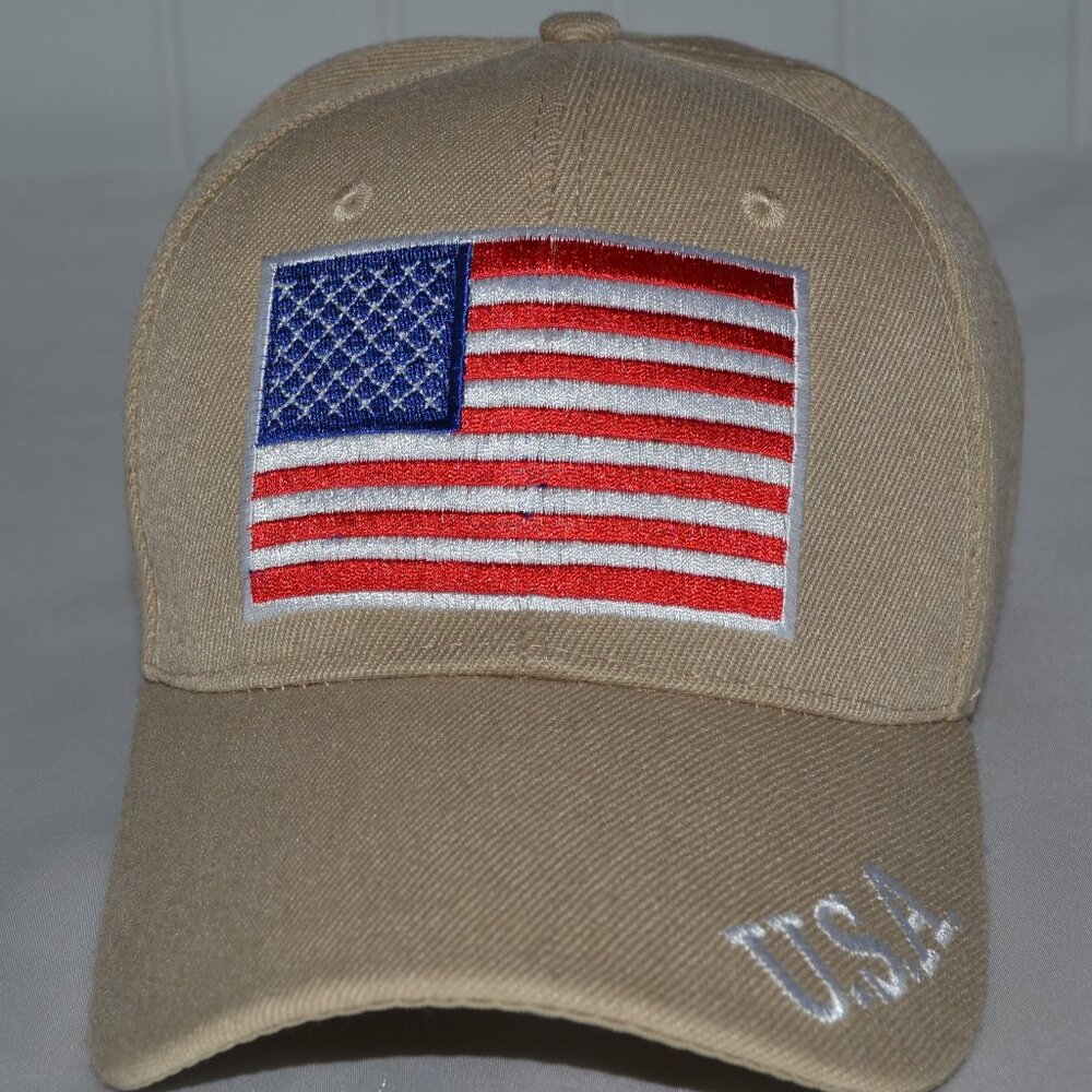 EMBRIODERED USA FLAG BASEBALL CAP- NEW- (OS) WITH ADJUSTABLE STRAP. $10